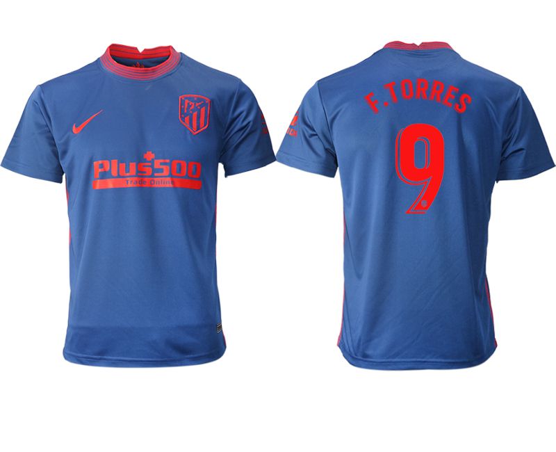 Men 2020-2021 club Atletico Madrid away aaa version #9 blue Soccer Jerseys